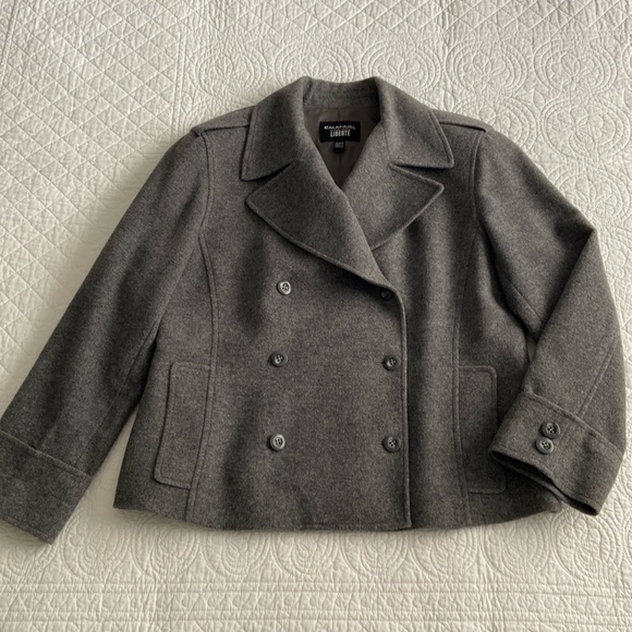 Emanuel Ungaro Tweed Wool Pea Coat Gray 10 or M - Picture 3 of 16